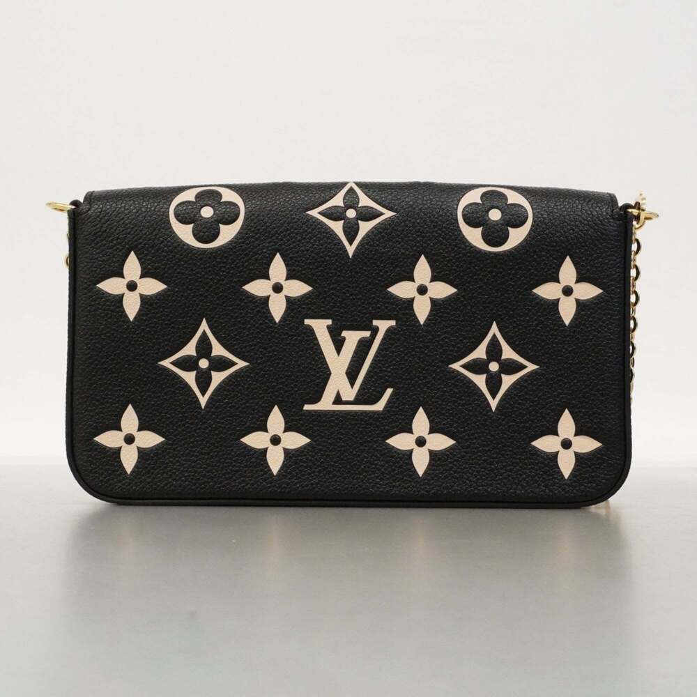 Louis Vuitton Monogram Empreinte Bicolor Pochette Felicie M80482 Black Beige ... - Picture 7 of 7